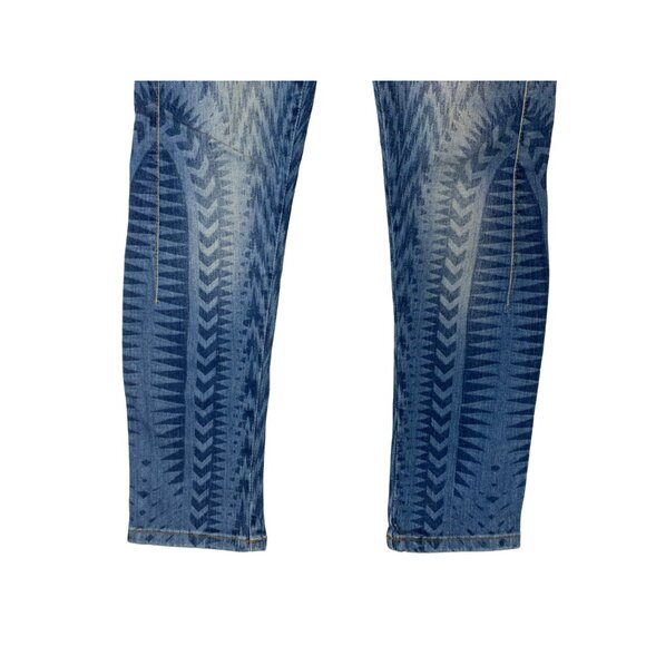Vintage Sass & Bide Mojo-Kiko Women's Zigzag Patterned Stretch Denim Size 25 - Picture 4 of 9